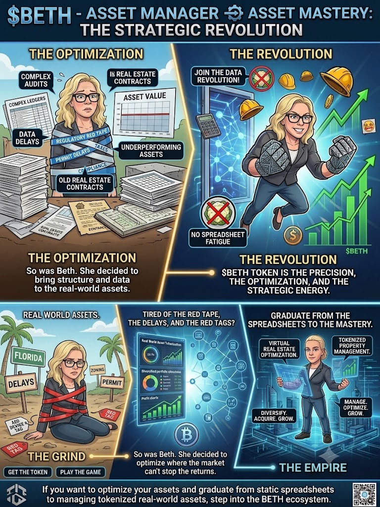 Beth the Asset Manager comic timeline: the grind to the tokenized empire